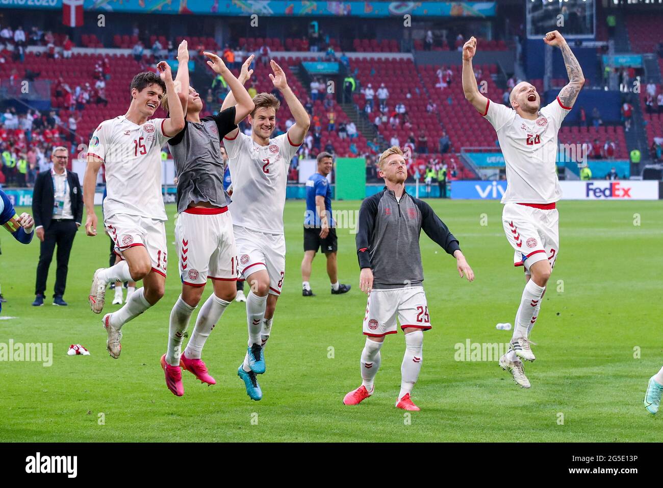 AMSTERDAM, NETHERLANDS JUNE 26 Denmark is celebrating the victory