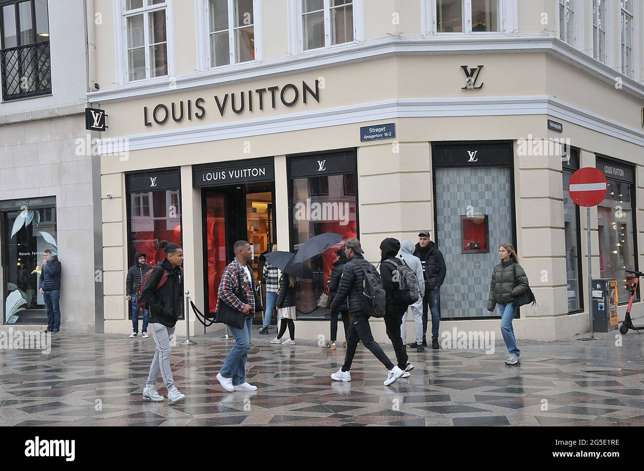 Copenhagen, Denmark. 18 March 2021, Louis Vuitton opens for business after  such long time of
