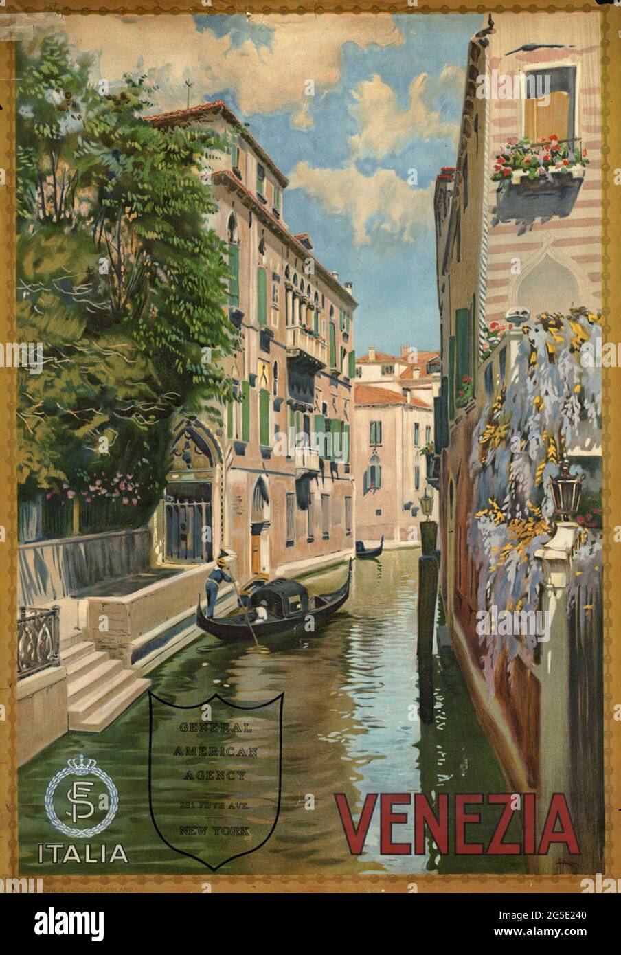 A Vintage Travel Poster For Venice In Italy Stock Photo Alamy