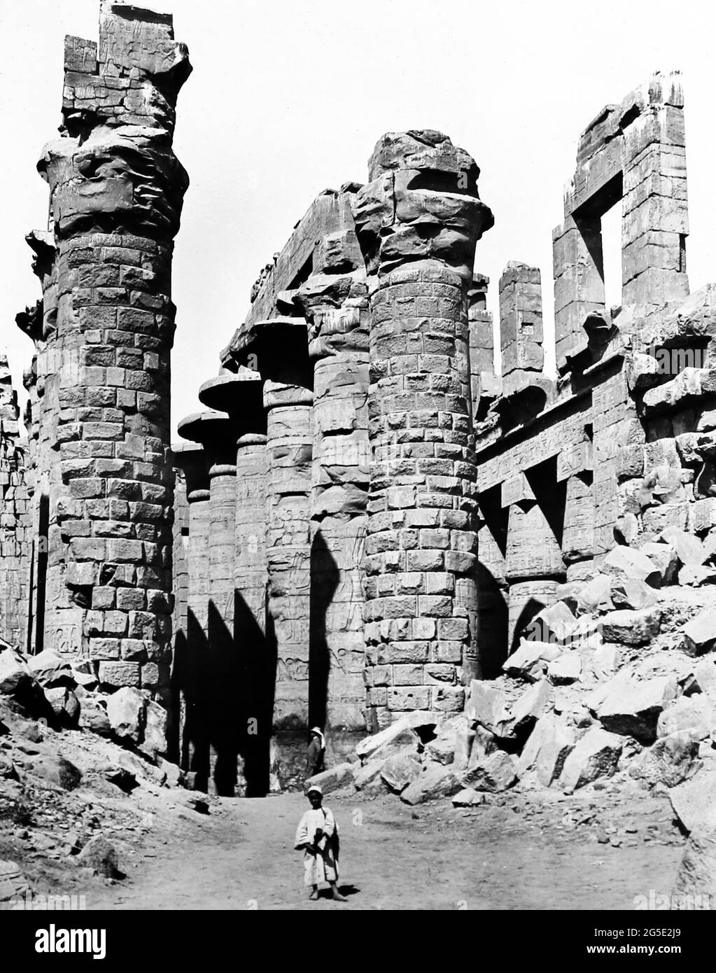 Hall of Columns, Great Hypostyle, Karnak, Egypt, Victorian period Stock Photo