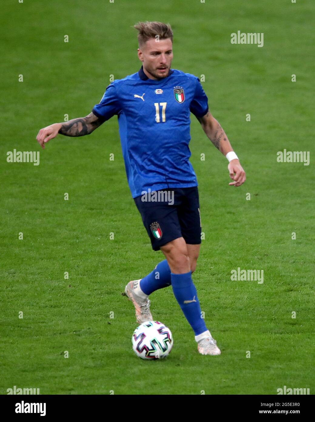 Italy's Ciro Immobile during the UEFA Euro 2020 round of 16 match held at Wembley Stadium, London. Picture date: Saturday June 26, 2021. Stock Photo