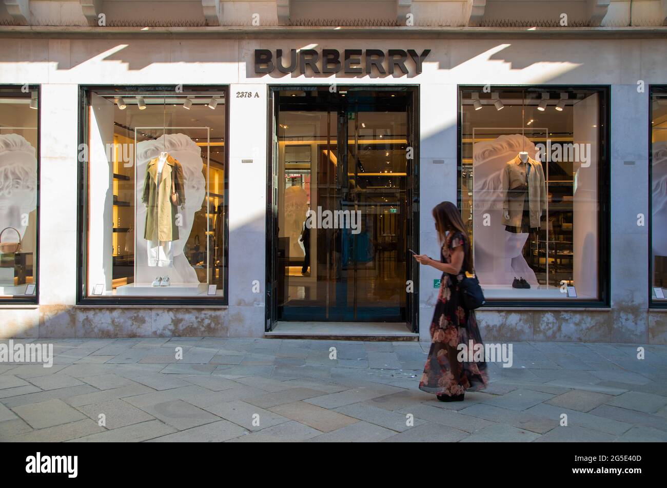 Burberry windows in Venice, Italy Stock Photo - Alamy