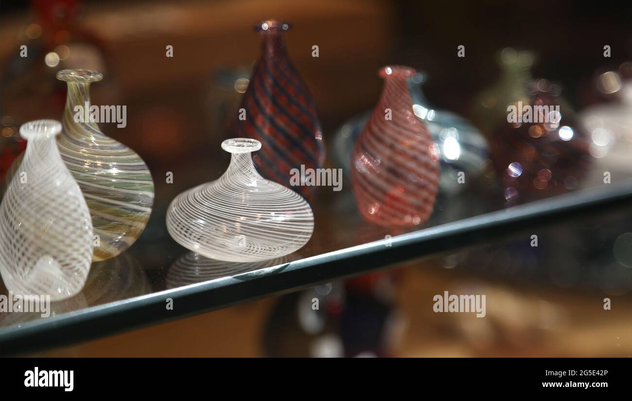 Fragile glass ampoules on sale in Venice Stock Photo Alamy