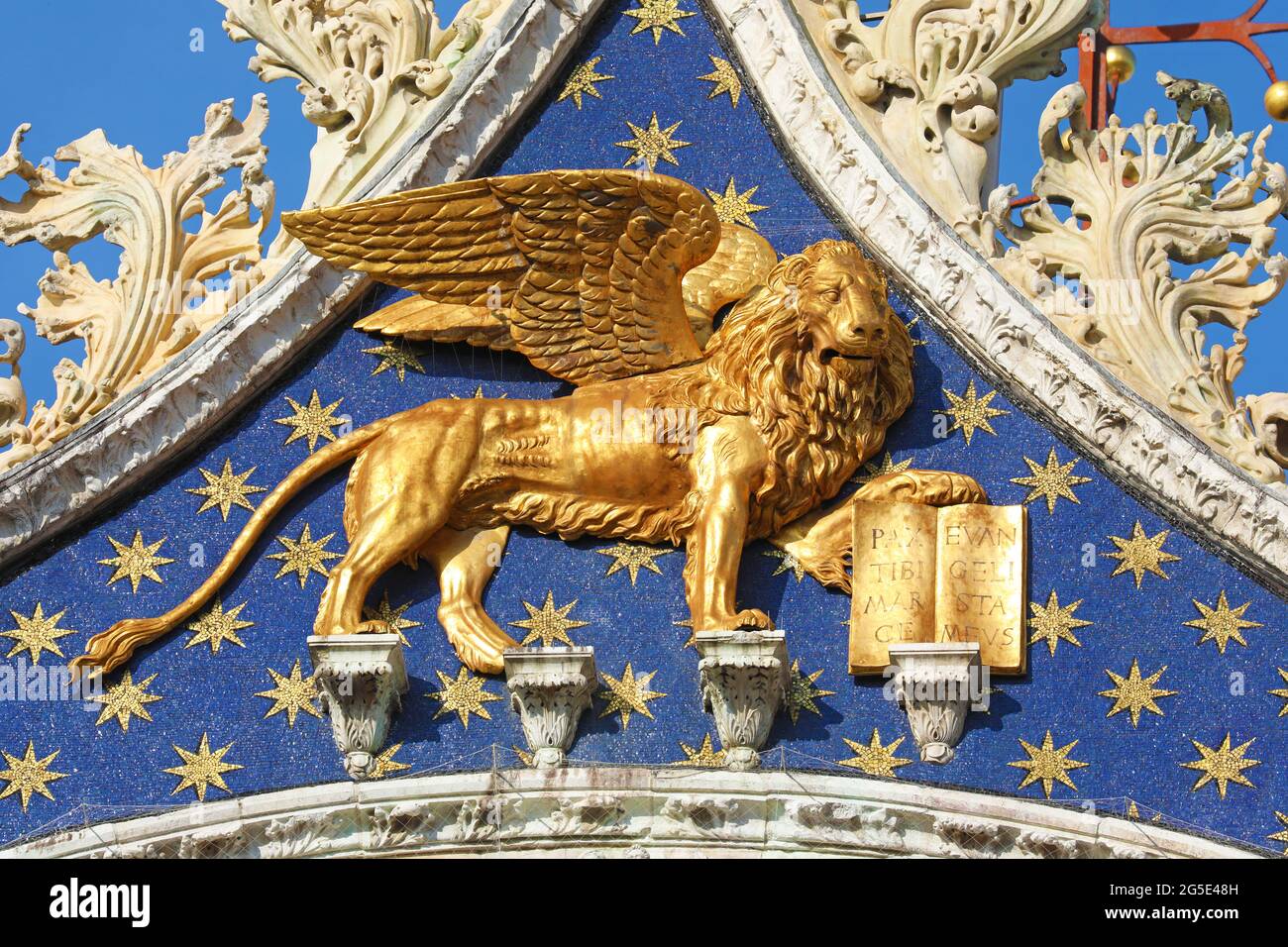 Winged lion, symbol of Venice Stock Photo