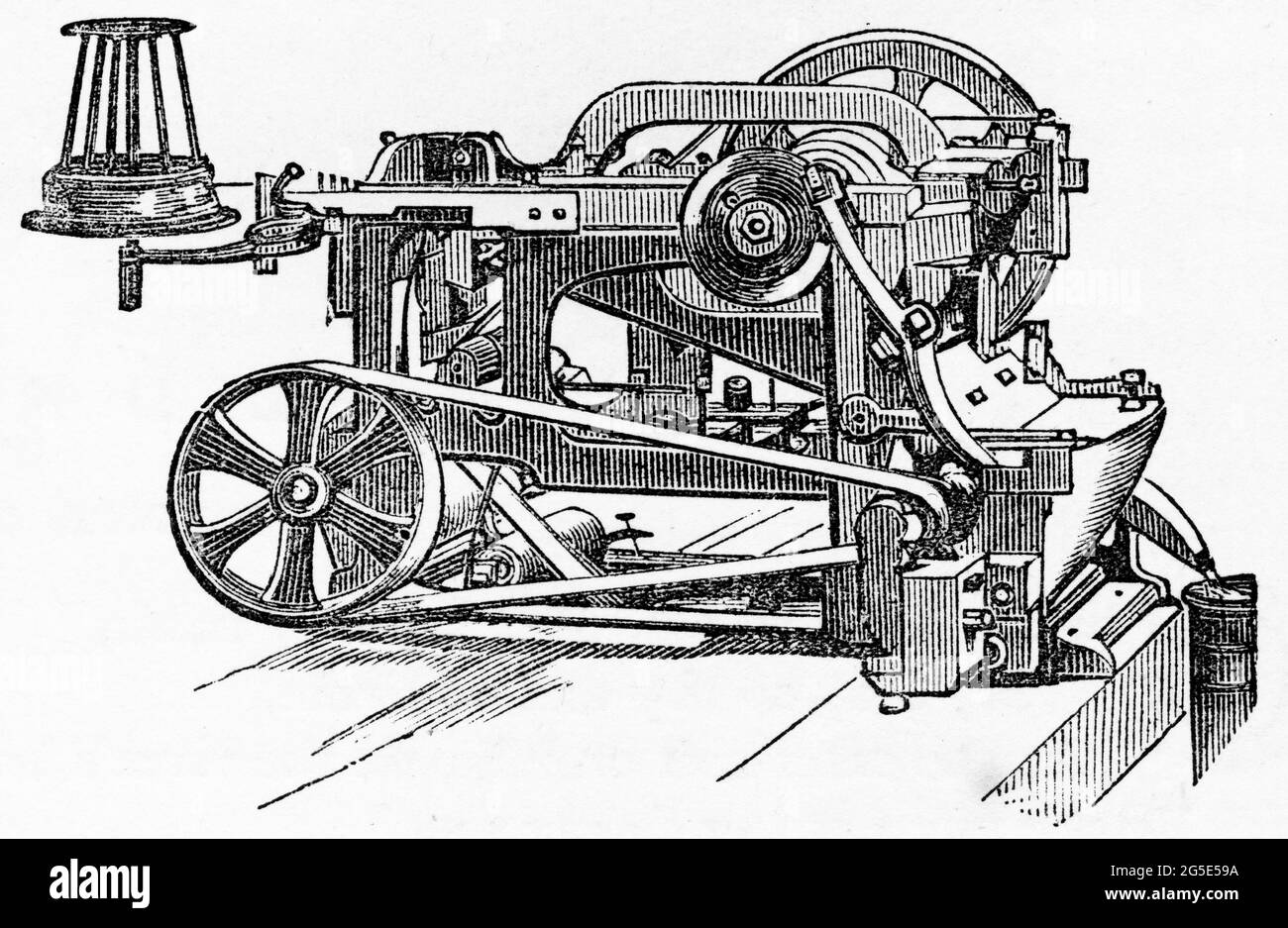 Engraving of a Victorianera pin making machine Stock Photo Alamy