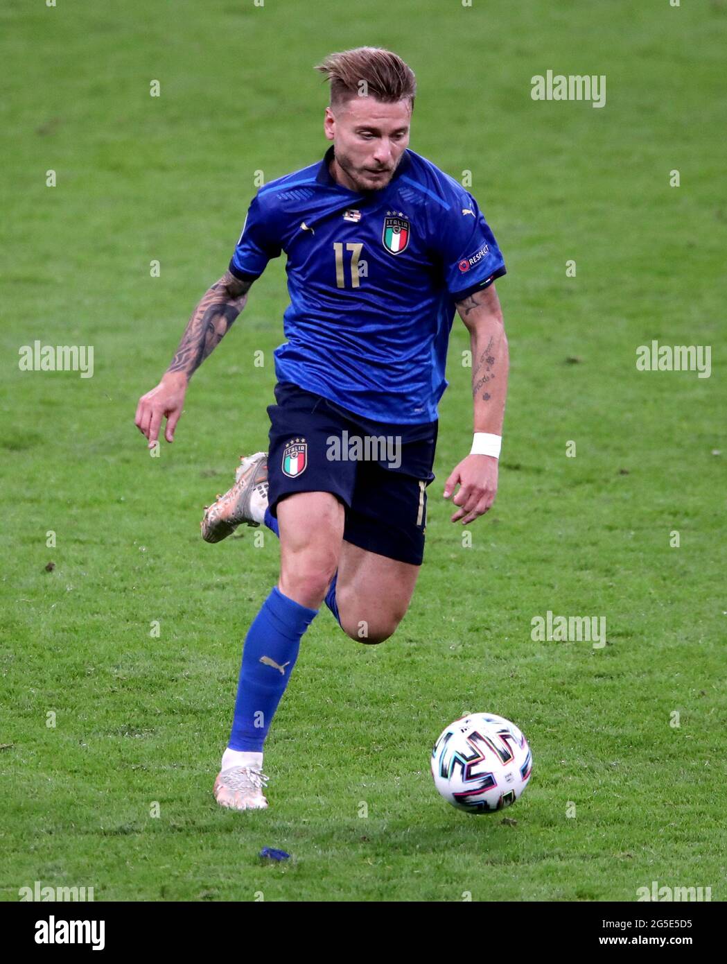 Italy's Ciro Immobile during the UEFA Euro 2020 round of 16 match held at Wembley Stadium, London. Picture date: Saturday June 26, 2021. Stock Photo