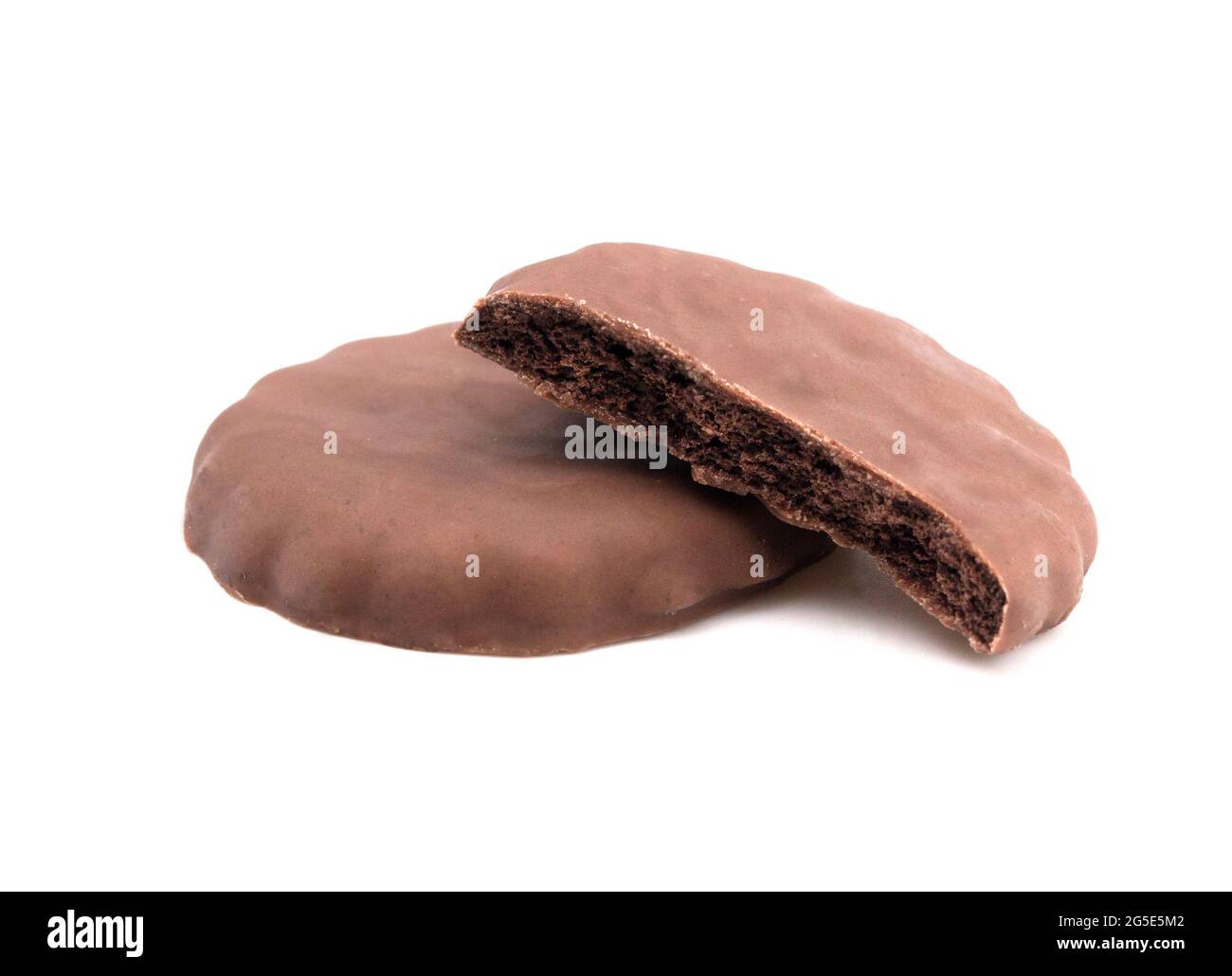 Fudge Covered Chocolate Cookies with Mint Flavor Stock Photo