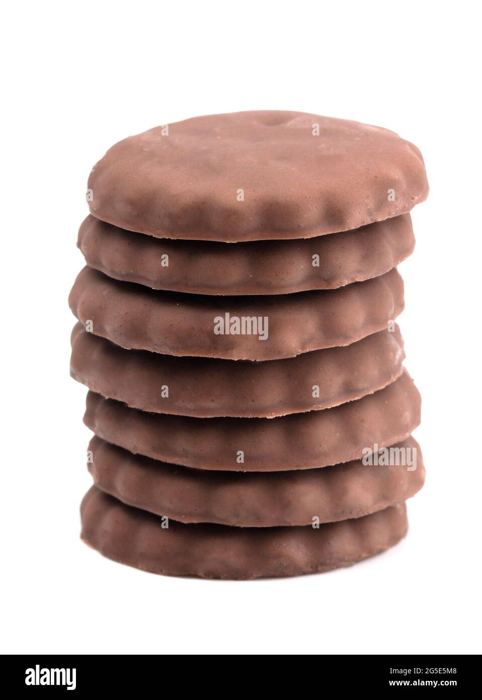 Fudge Covered Chocolate Cookies with Mint Flavor Stock Photo