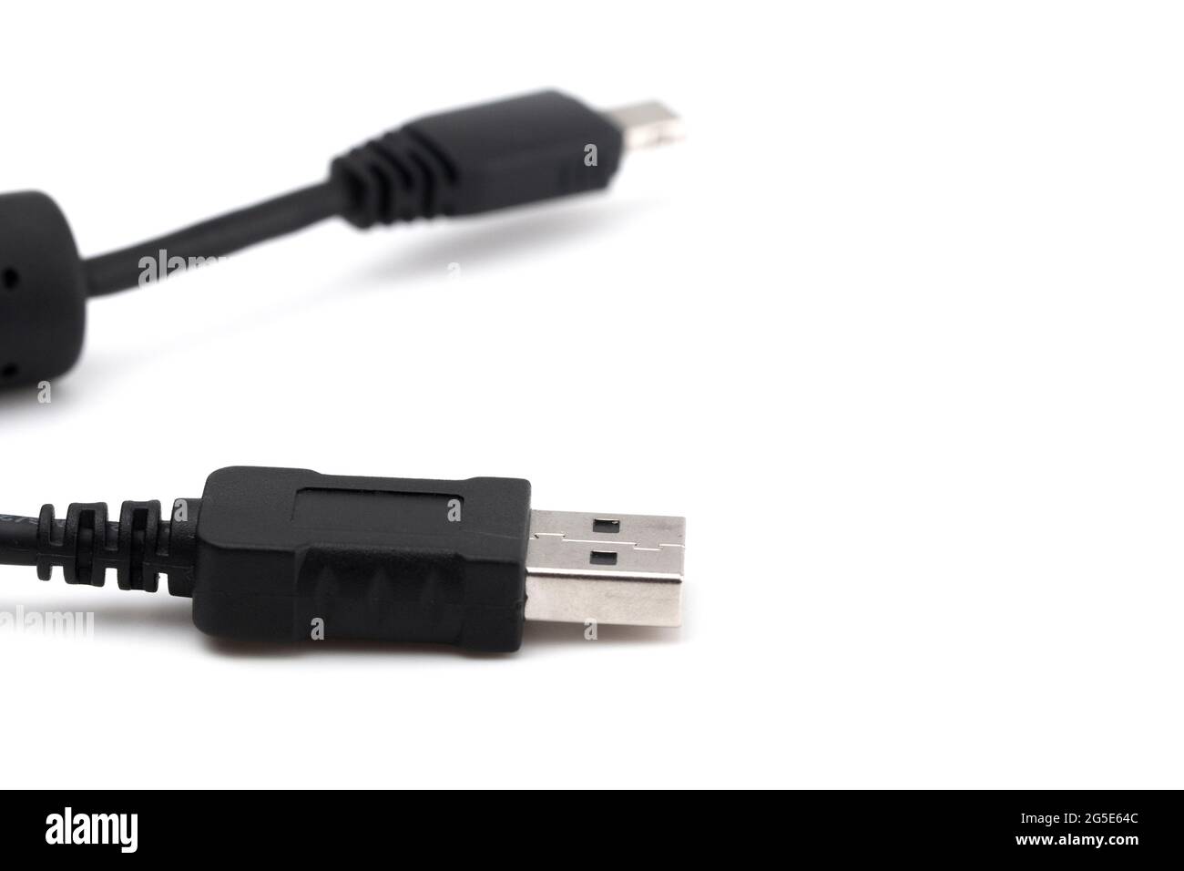Standard USB Cord on a White Background Stock Photo Alamy