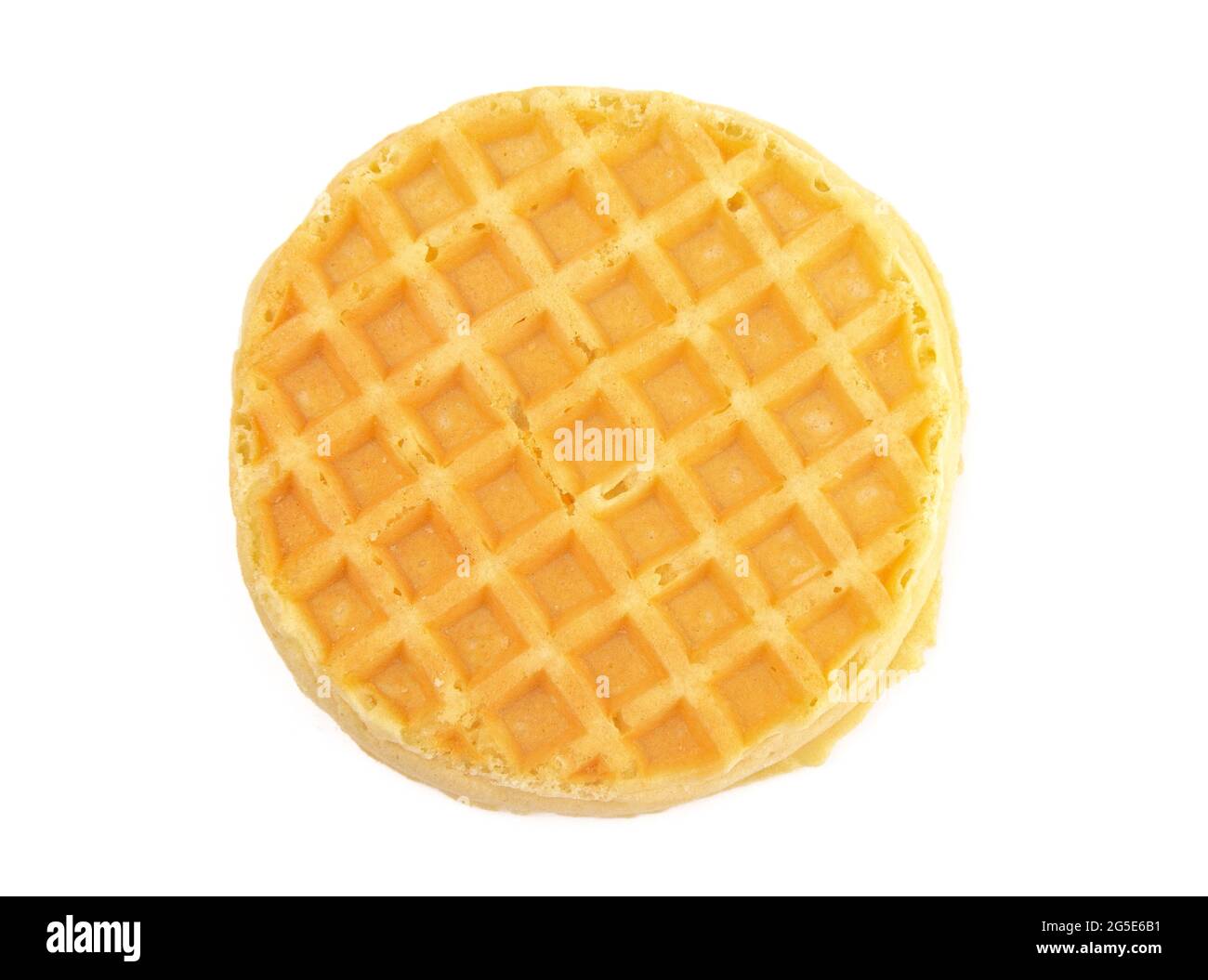 Round Waffles Ready For Breakfast On A White Background Stock Photo Alamy
