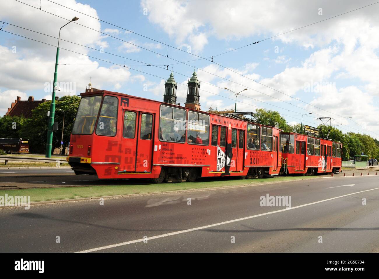Bus di linea nella città di Pozana in Polonia Stock Photo