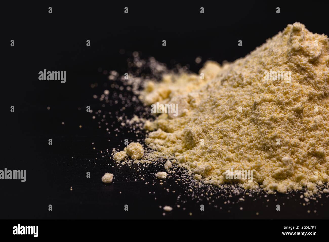pure sulfur powder, used in medicine, or fertilizer or fungicide Stock