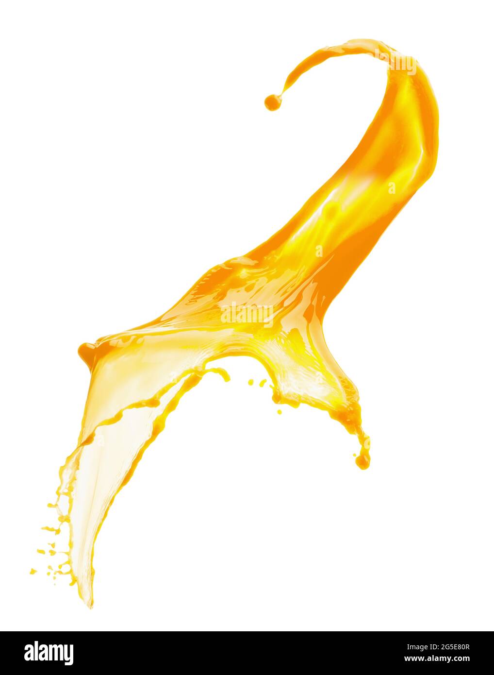 yellow paint splash isolated on a white background. Stock Photo