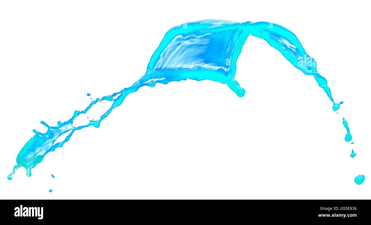 light blue paint splash isolated on a white background. Stock Photo