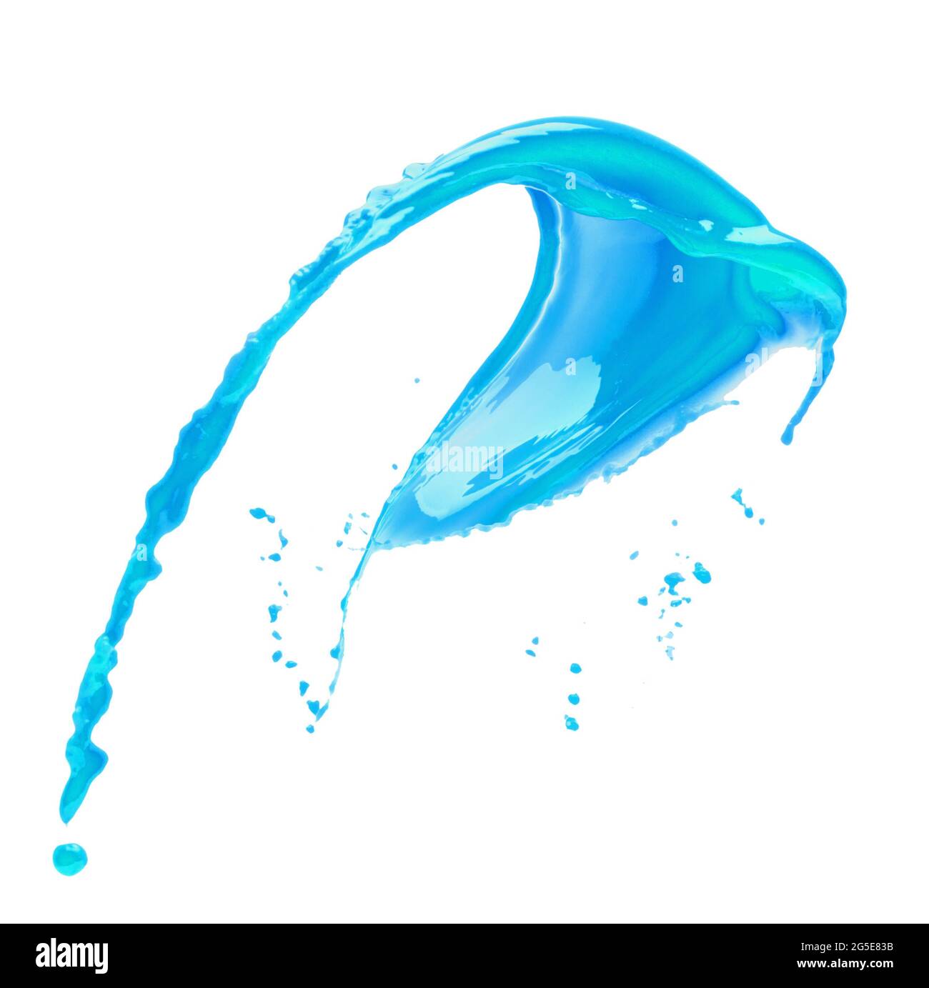 light blue paint splash isolated on a white background. Stock Photo