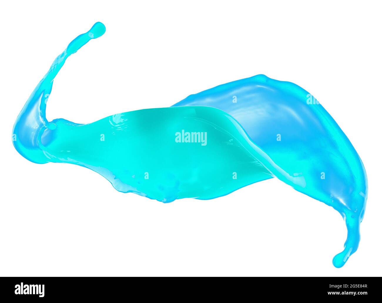 light blue paint splash isolated on a white background. Stock Photo