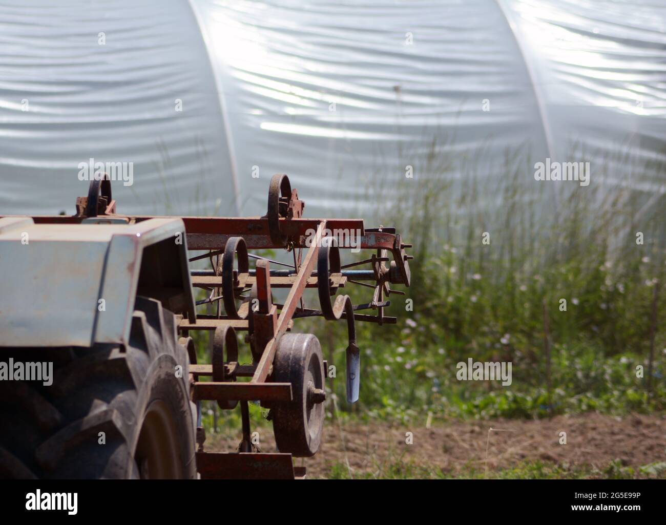 a detail of agricultural machinery in action Stock Photo Alamy
