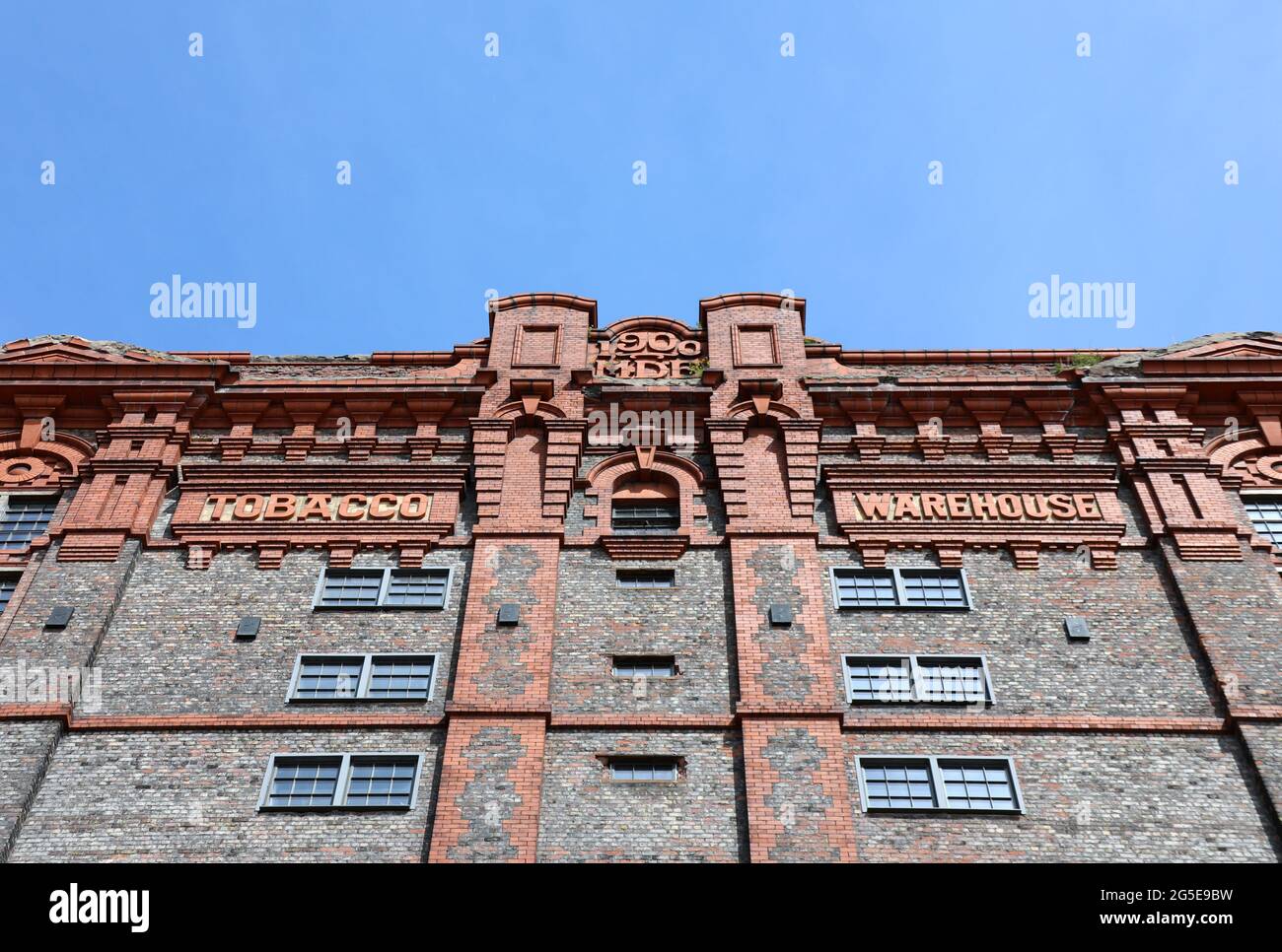 Historic Tobacco Warehouse in Liverpool dated 1900 Stock Photo