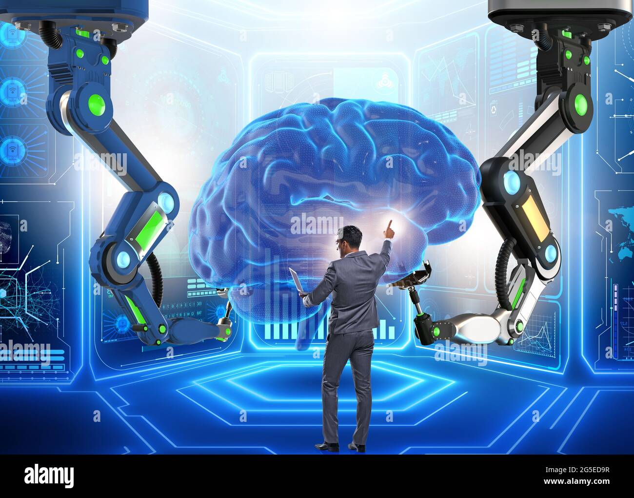 The artificial intelligence concept with businessman Stock Photo - Alamy