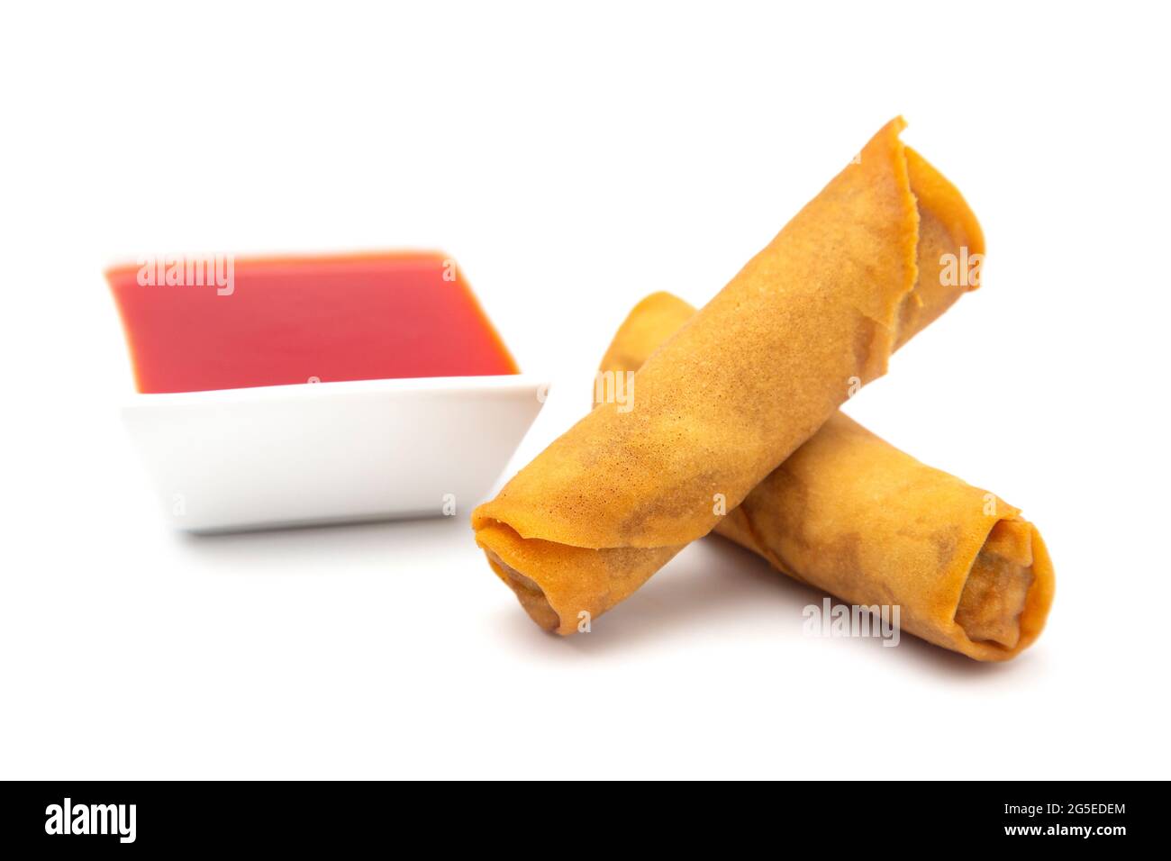 Spring Rolls and Sweet and Sour Sauce Stock Photo Alamy