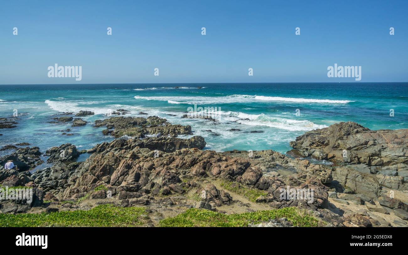 rocky coast at Hastings Point on the New South Wales North Coast, Tweed Shire, Australia Stock Photo