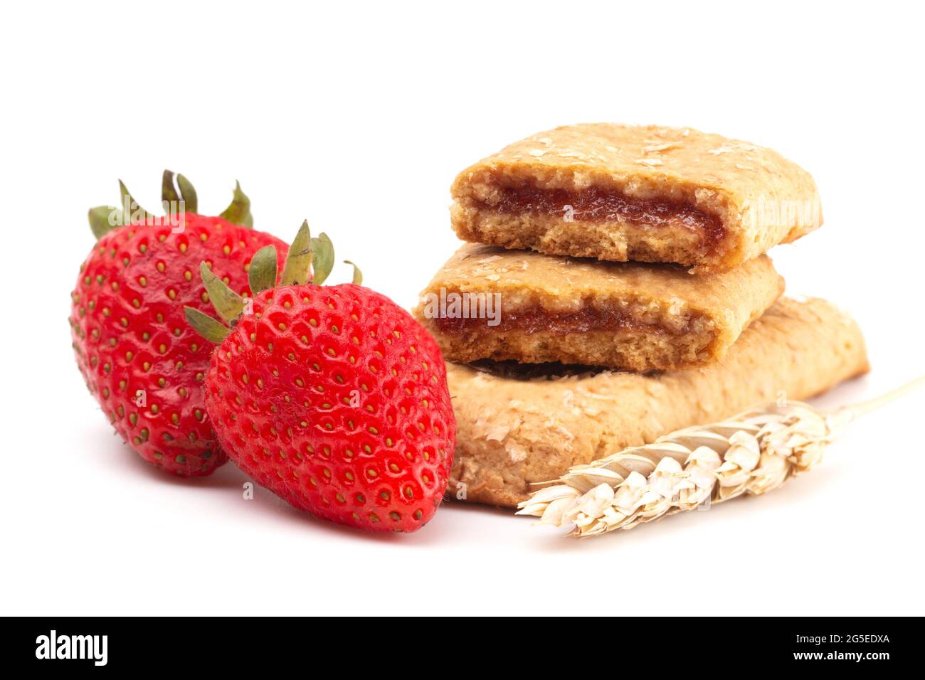 Whole Grain Breakfast Bar on a White Background Stock Photo Alamy