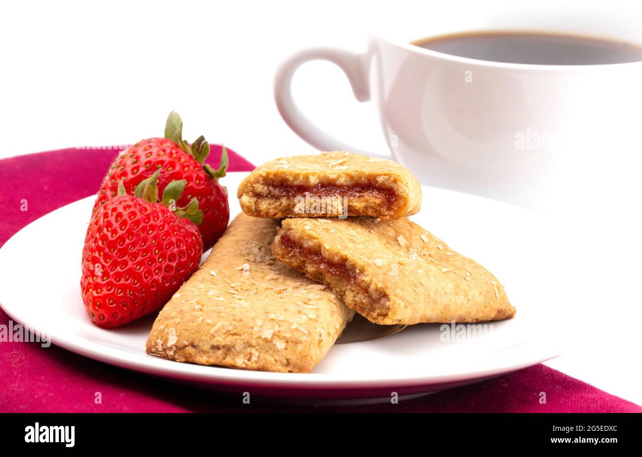 Whole Grain Breakfast Bar on a White Background Stock Photo Alamy