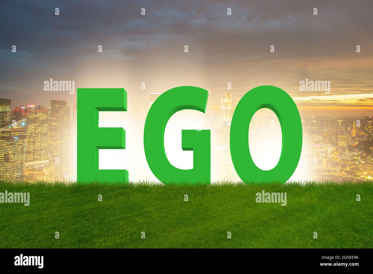 EGO concept with letters as the silhoette Stock Photo - Alamy