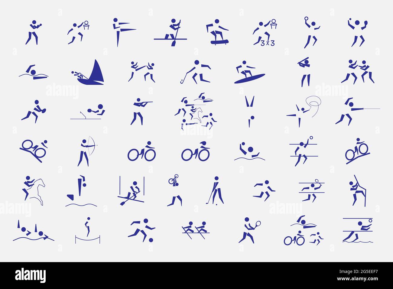 Vector set pictograms summer olympic games. Stock Vector