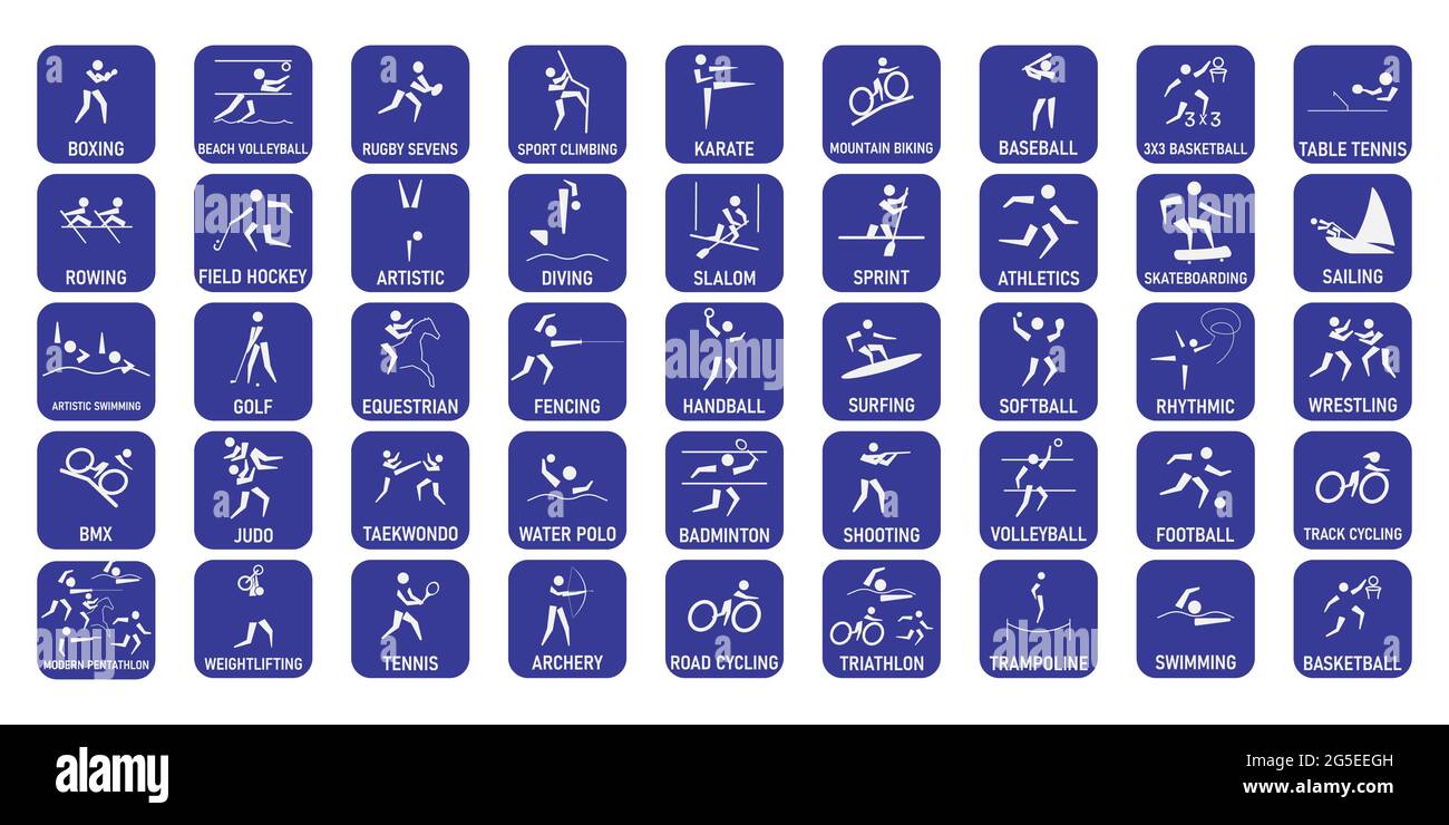 Vector set pictograms summer olympic games. Stock Vector