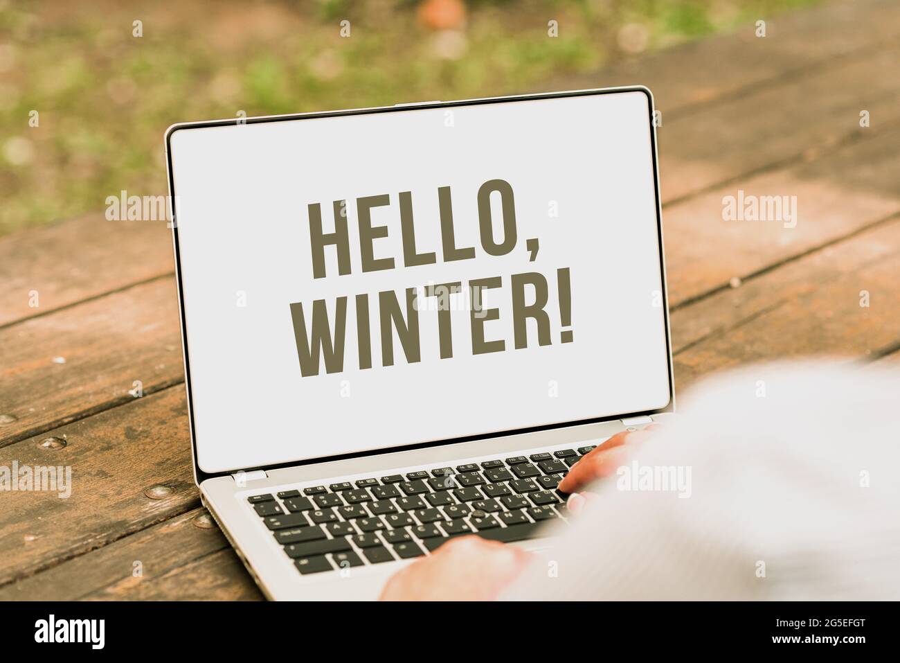 Inspiration showing sign Hello, Winter. Business idea greeting used