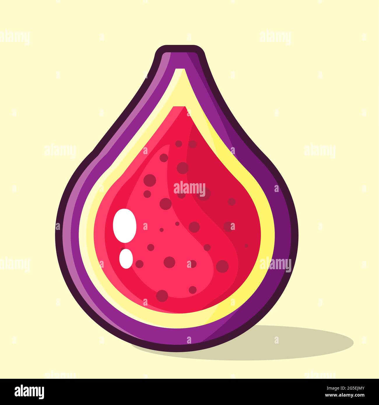 fig fruit slice vector illustration in flat style Stock Vector