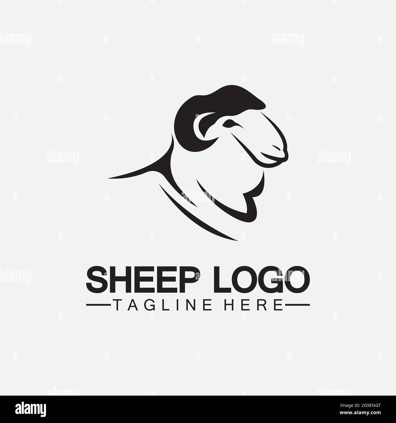 Sheep head logo vector icon illustration design template Stock Vector
