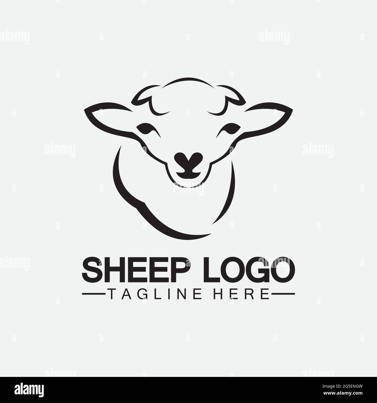 Sheep head logo vector icon illustration design template Stock Vector