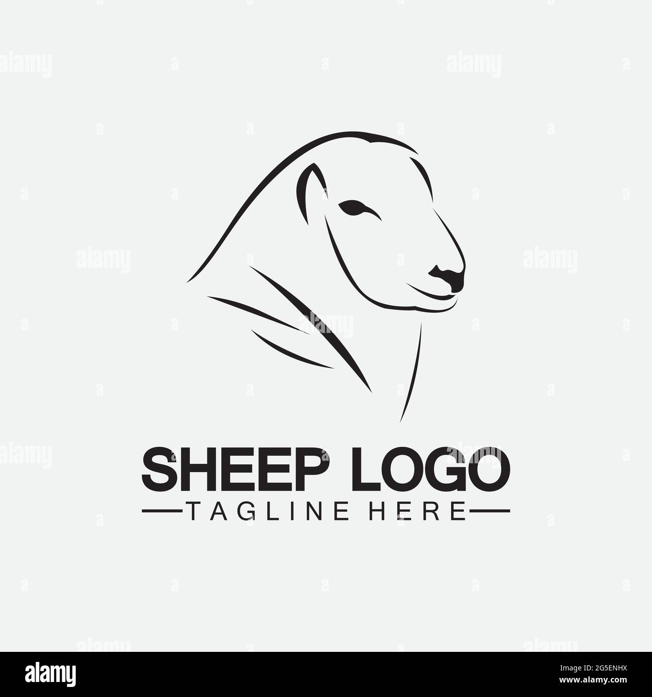Sheep head logo vector icon illustration design template Stock Vector