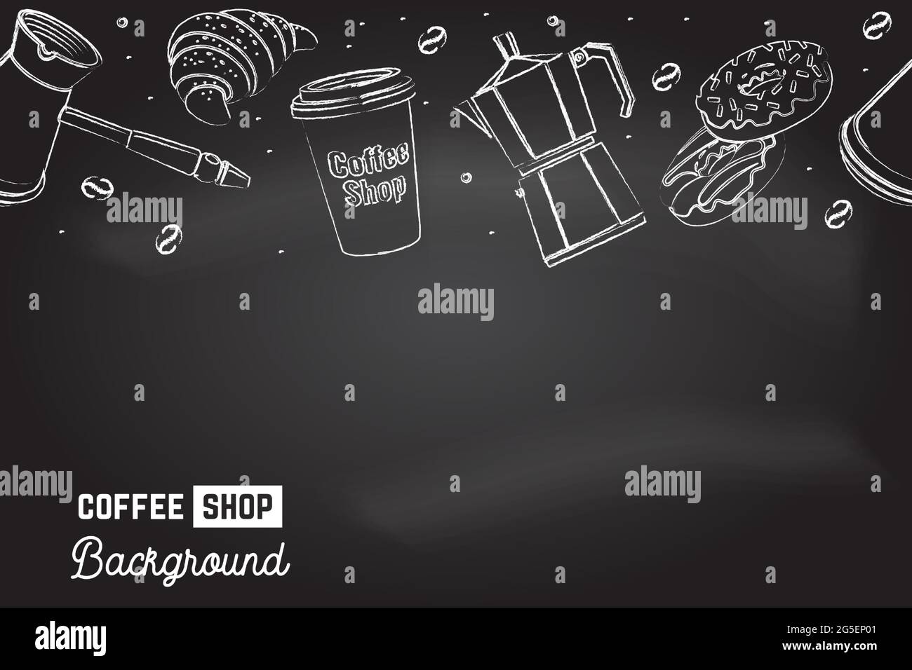 Seamless pattern for coffee shop, restaurant, cafe, bar. Cafe menu  background. Vector. Coffee, croissant, cup, beans, grinder and grinder on  the Stock Vector Image & Art - Alamy