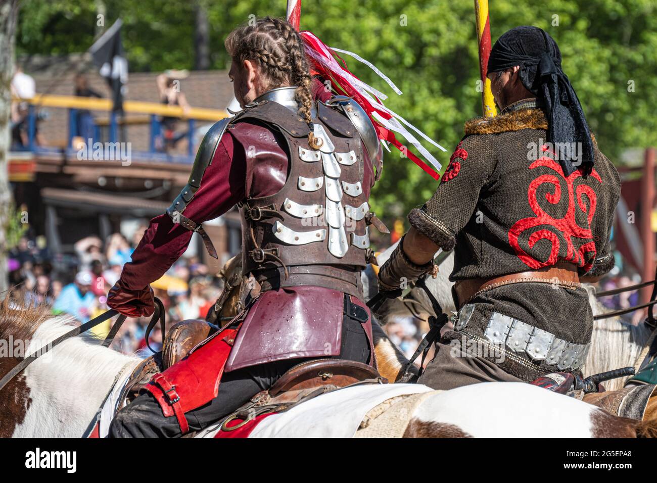 Jousting tournament performers at the Renaissance Festival in