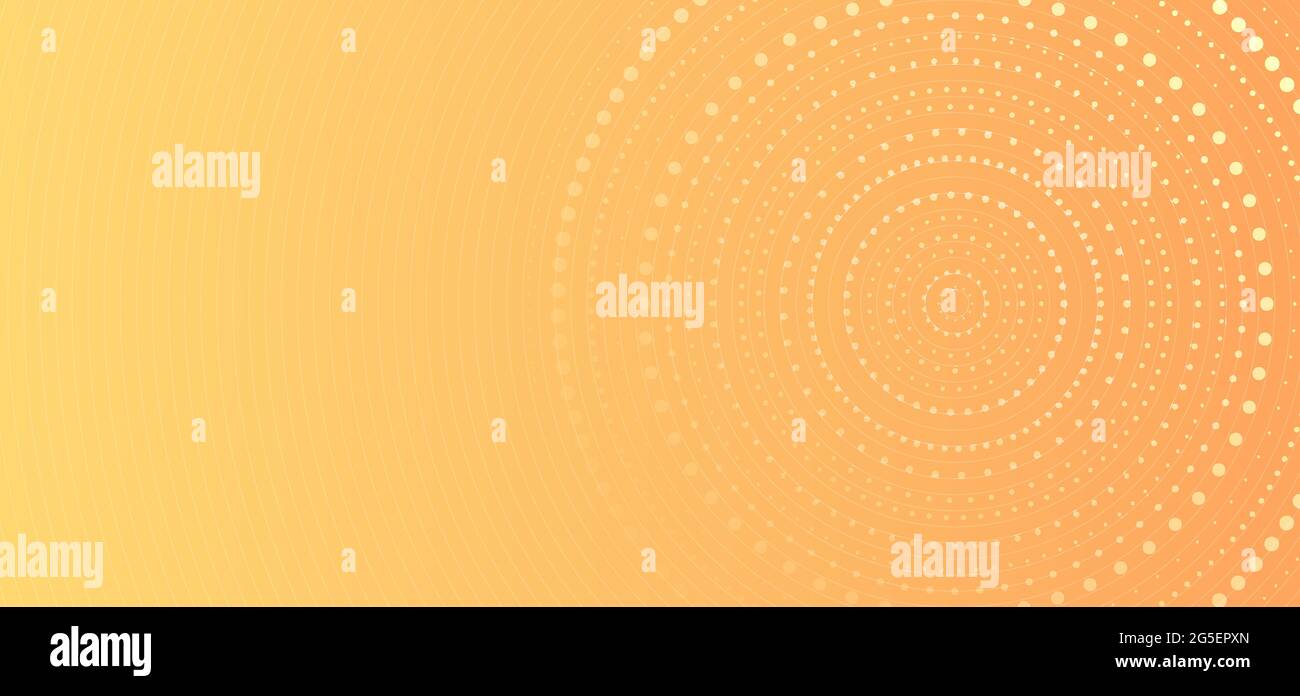 Banner web template abstract yellow gradient circles dots halftone pattern background. Vector illustration Stock Vector