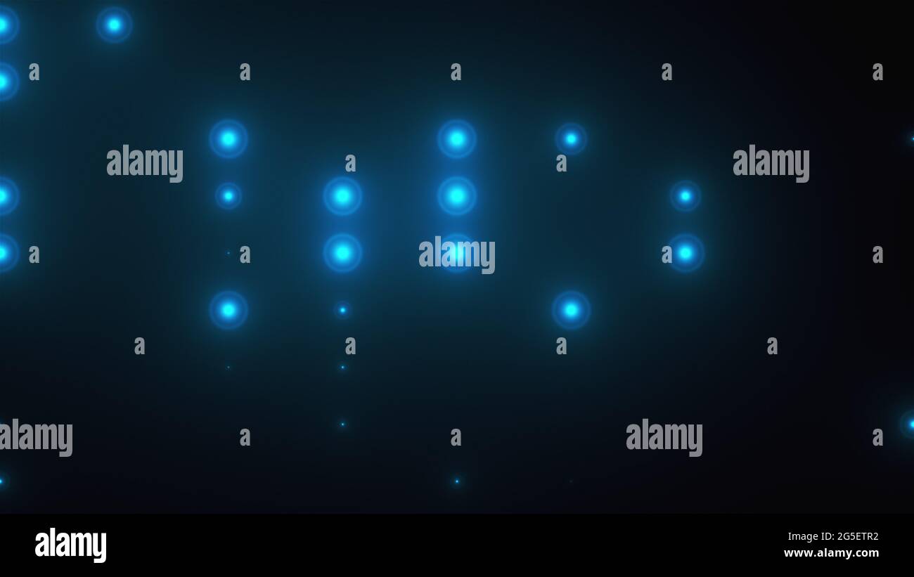 Rows of light bulbs spotlights with random switch on, computer ...