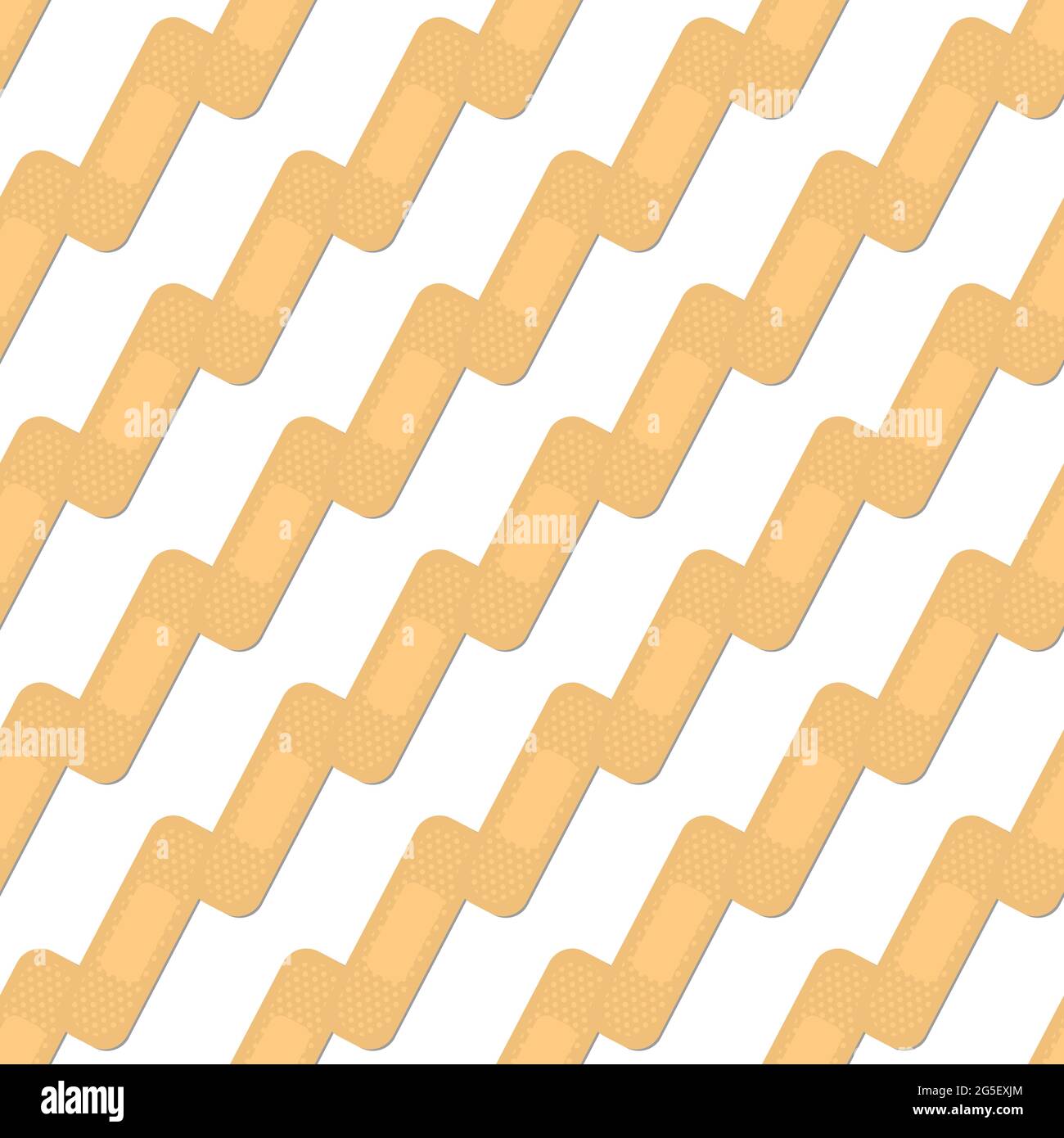 Seamless pattern with sticking plasters. Medical patch repeat texture. On white background. Stock Vector