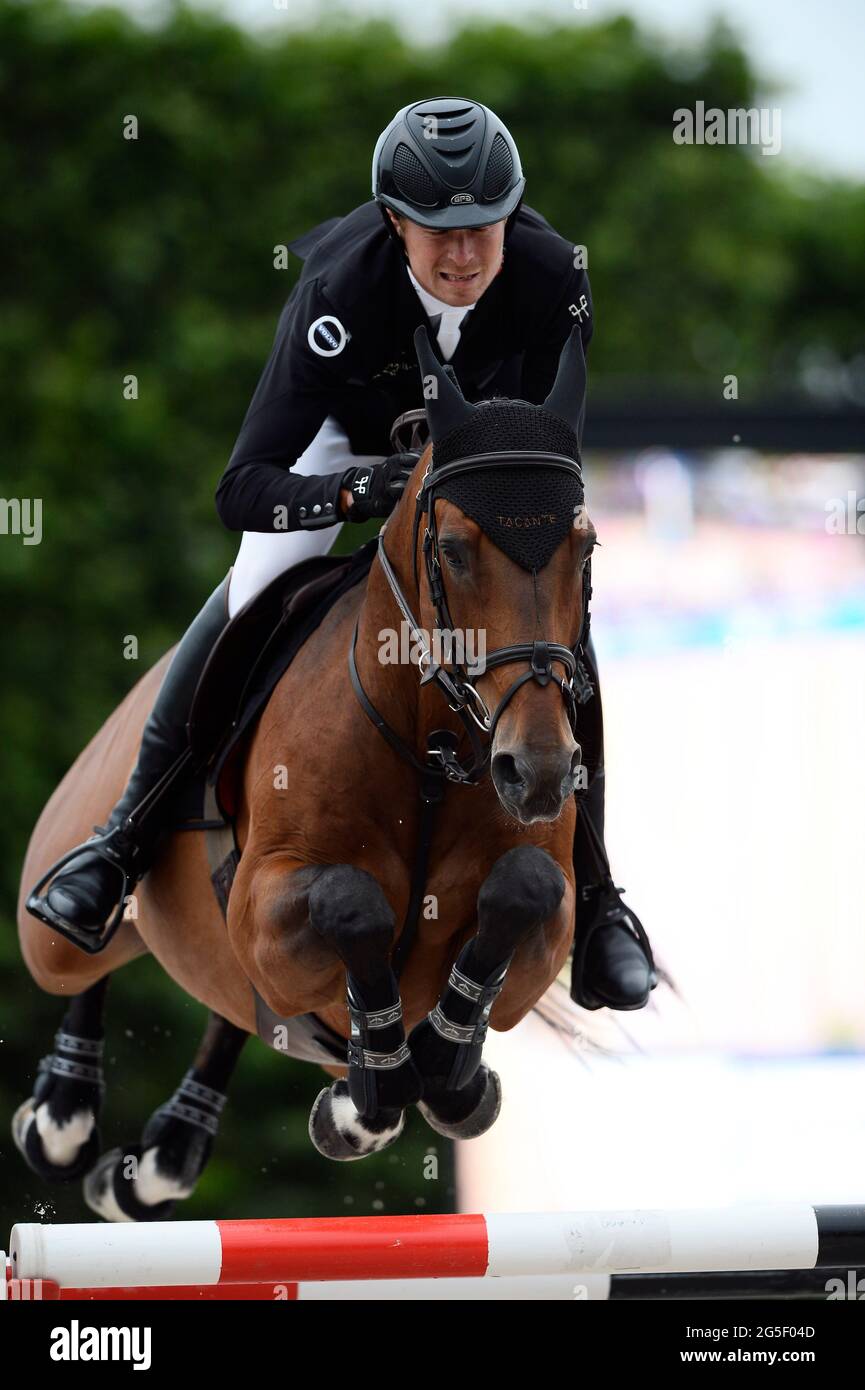 Titouan SCHUMACHER (FRA) riding ATOME Z, Longines Global Champions Tour, Grand  Prix of Paris Prize during the Longines Paris Eiffel Jumping 2021, Longines  Global Champions Tour Equestrian CSI 5 on June 26,