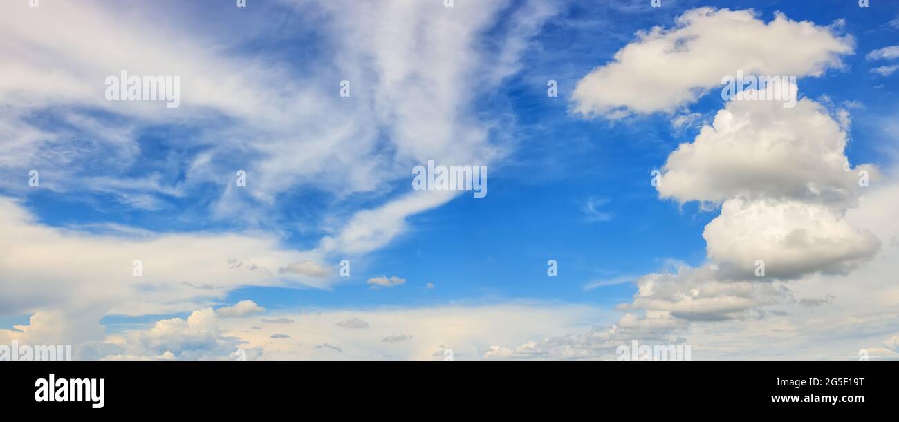 panorama of blue sky with white clouds Stock Photo - Alamy