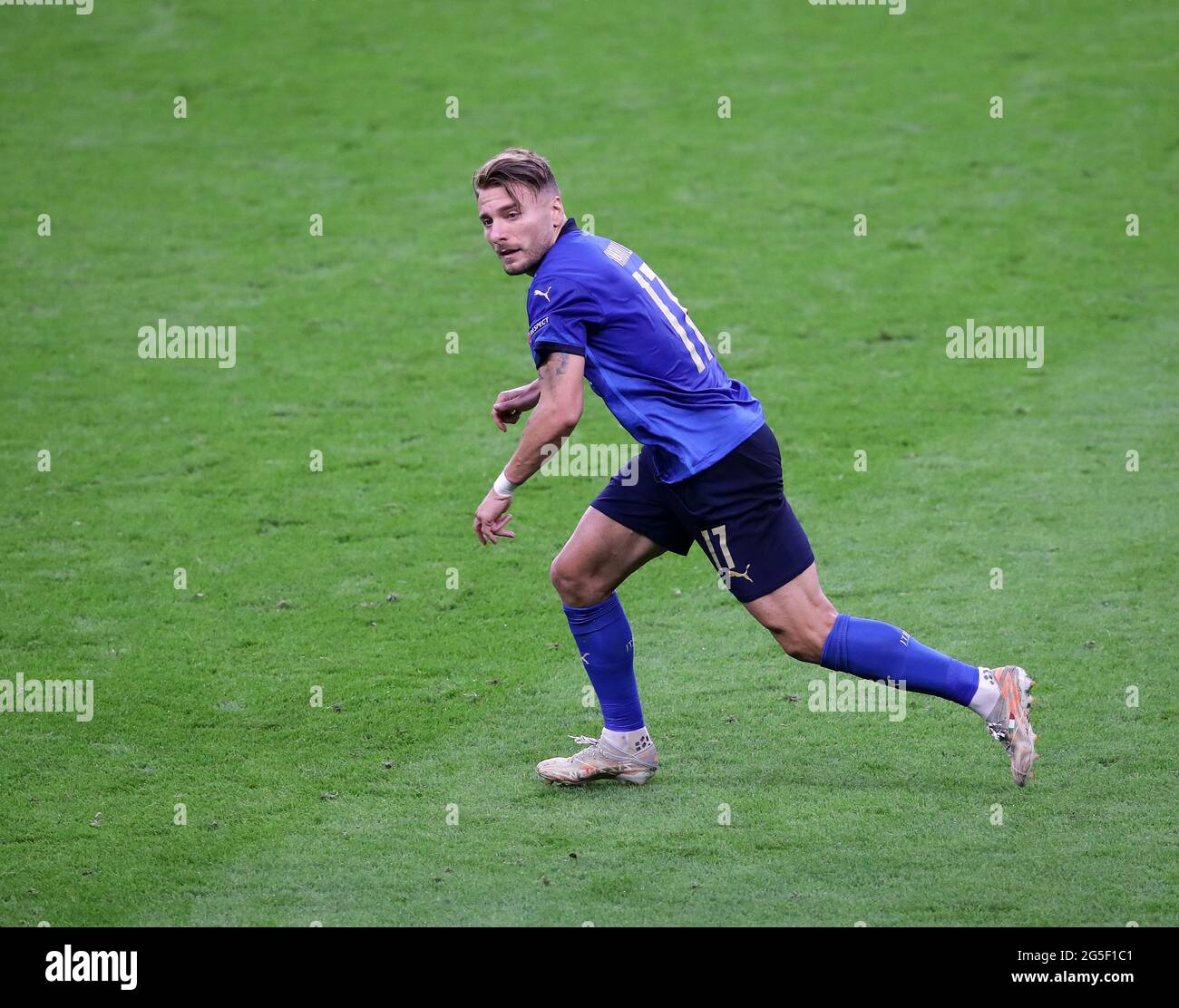 London, England, 26th June 2021. Ciro Immobile of Italy during the UEFA European Championships match at Wembley Stadium, London. Picture credit should read: David Klein / Sportimage Stock Photo