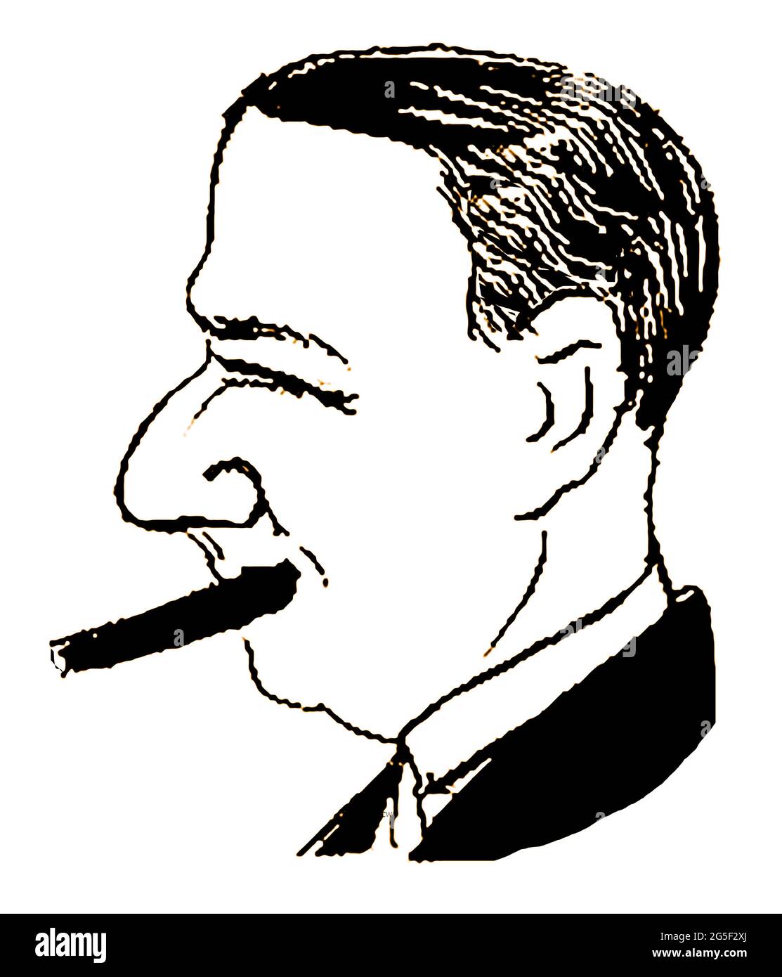 Governor Alfred Emanuel Smith (  1873 –   1944) - from a 1919 book of cartoon caricatures of famous people of the time by artist Giovanni Viafora (USA)   - Better known as Al Smith, the American politician  served four terms as New York Governor  and was chosen as the Democratic Party's candidate for president in 1928. As New York governor, he repealed the state's prohibition laws. He later became involved in the construction and promotion of the Empire State Building Stock Photo