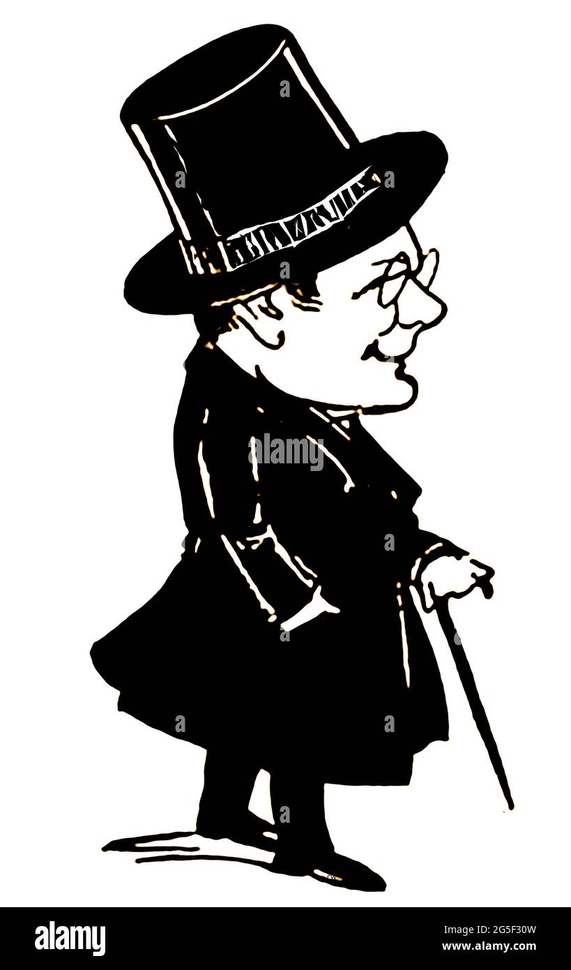 Romolo Tritonj  Italian Consul General in New York 1919- from a book of cartoon caricatures of famous people of the time by artist Giovanni Viafora (USA). Stock Photo