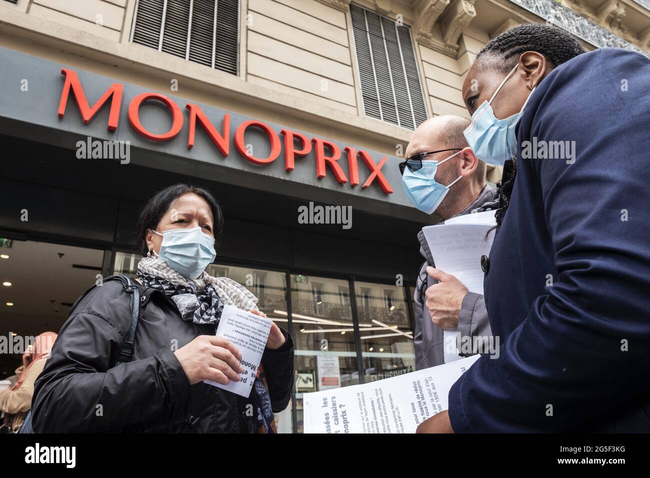 Second day of strike at the Monoprix Republique with the CGT, 90% of the  staff on strike against versatility, intimidation, sanctions, non-respect  for employees and their representatives, in Paris, France, on June