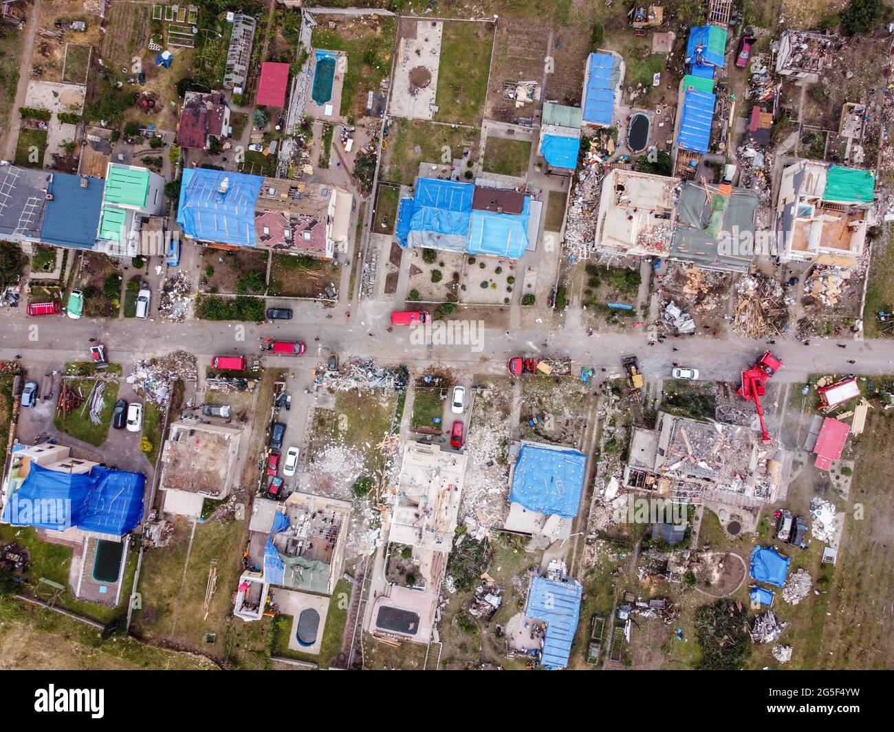 EDITORS NOTE: Image taken with drone)Aerial view over the area 