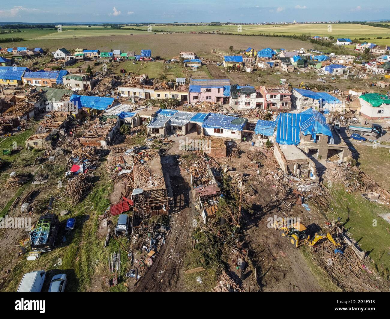 EDITORS NOTE: Image taken with drone)Aerial view over the area 