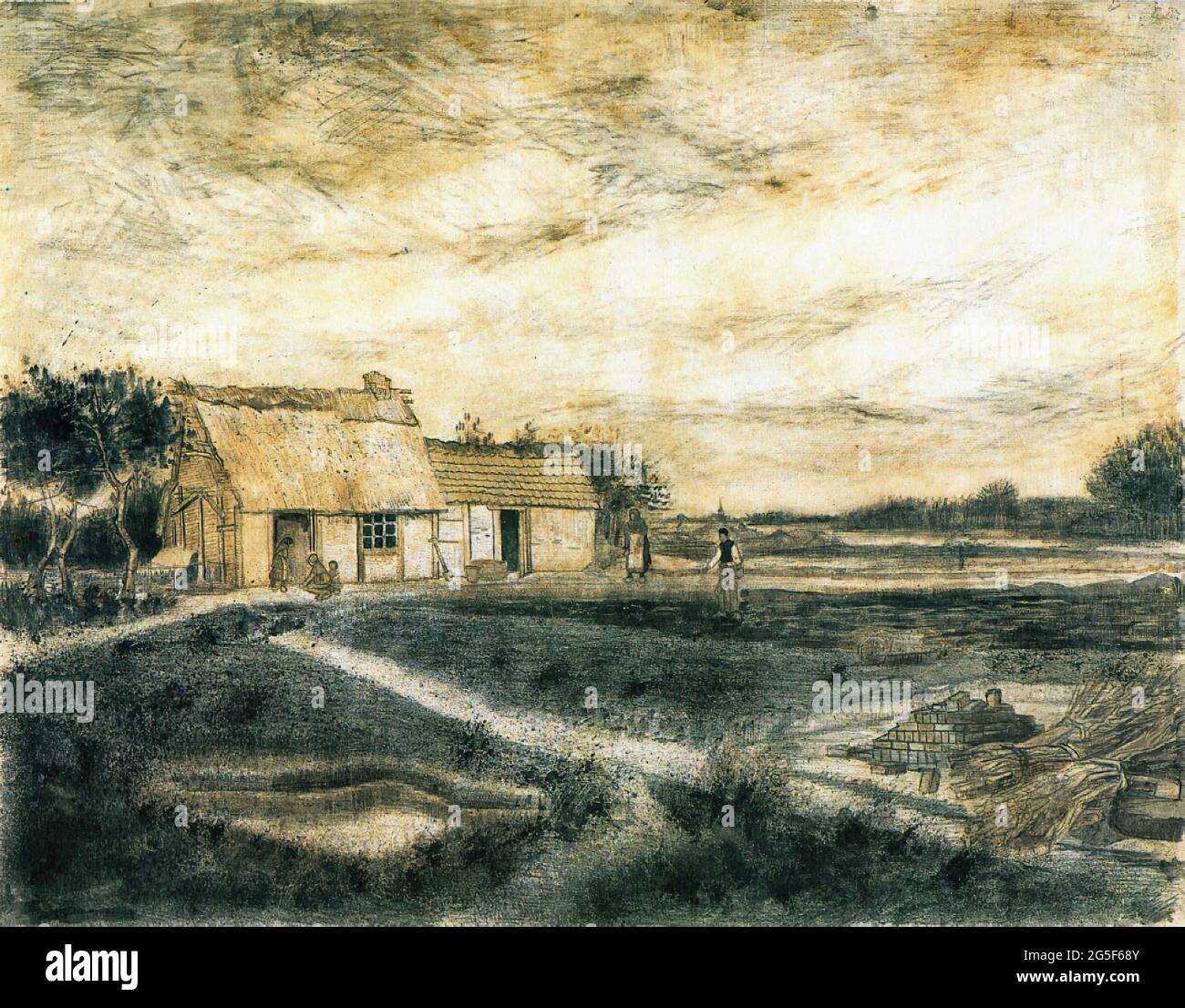 Vincent Van Gogh - Barn with Moss Covered Roof 1881 Stock Photo - Alamy
