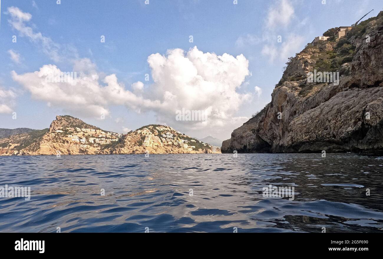 Port Andratx, Mallorca from the sea Stock Photo